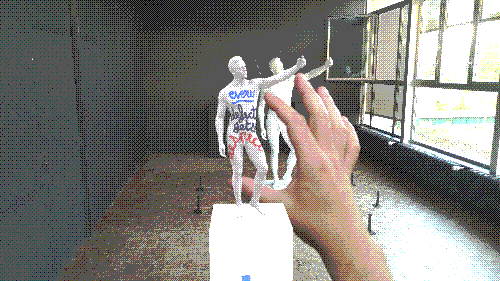 photo exemple expérience statue hololens
